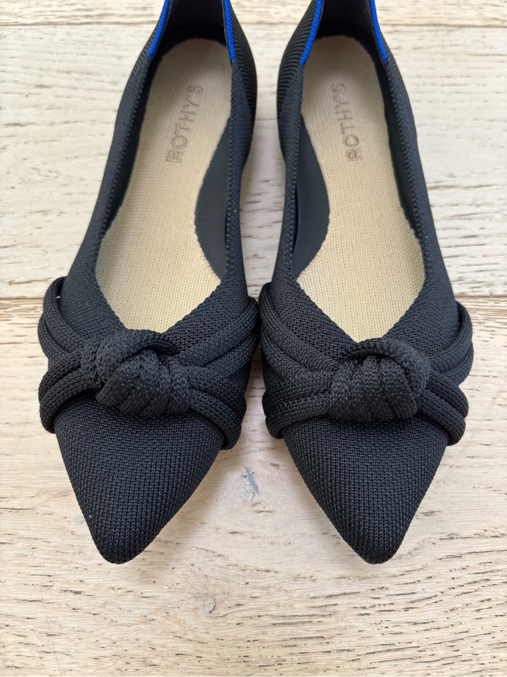 Rothy's Black Pointed Knot Flats - Picture 2 of 4